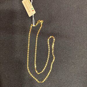 cci 18” Sterling Silver Gold Plated Necklace Made in Italy